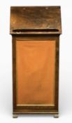19TH CENTURY ROSEWOOD MUSIC CABINET with hinged music stand top, velvet lined single door