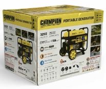 CHAMPION GLOBAL POWER EQUIPMENT PORTABLE GENERATOR, gasoline, 3200 max watts, 2800 run watts, boxed,
