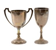 SILVER TWIN-HANDLED TROPHY CUP, Barker Brothers, Chester 1926, 20.5cms (h), 8.4ozt (261g)