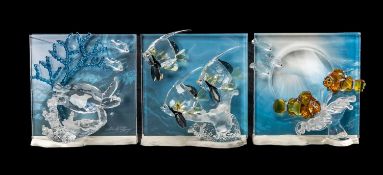 THREE SWAROVSKI 'WONDERS OF THE SEA' FIGURE GROUPS, Harmony, Community, and Eternity, all boxed