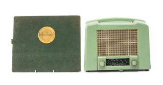 EKCO U122 GREEN BAKELITE RADIO, 23.5 x 28.5cms; and Mullard radio, 1939-40 catalogue (2) Provenance: