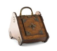 VICTORIAN BRASS-MOUNTED WALNUT COAL SCUTTLE, 32cms (w) Provenance: private collection Wirral