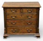 19TH CENTURY MAHOGANY DWARF CHEST, rectangular top with moulded rim, reeded quarter columns flanking