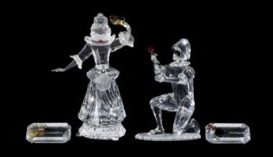 SWAROVSKI CRYSTAL MASQUERADE HARLEQUIN 2001, boxed and with certificate; and 'Columbine' 2000, boxed