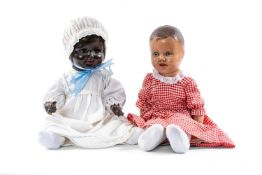 VINTAGE BRITISH NATIONAL DOLLS OF LONDON DOLL, composite head and arms, blue painted eyes, cloth