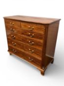 GEORGE III MAHOGANY CHEST OF DRAWERS, c. 1780, fitted with two short and four long graduated drawers