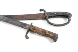 GERMAN WWII 'BUTCHER' BAYONET, blade stamped 'Stock & Co. Berlin - Marienfeld', 50cms (l) overall;