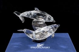 SWAROVSKI CRYSTAL GROUP, Soulmates 'Oceans of Friendship' dolphin pair, boxed Provenance: private