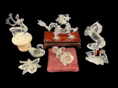 SWAROVSKI CRYSTAL ZODIAC FIGURE 'THE DRAGON', boxed; together with other Swarovski crystal
