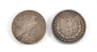 USA LIBERTY DOLLAR 1921 (EF), Peace dollar 1922 (F) (2) Provenance: deceased estate Wirral