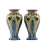 PAIR OF ROYAL DOULTON STONEWARE VASES by Eliza Simmance, 28cms (h)  Provenance: private collection