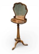 VICTORIAN MAHOGANY SHAVING / VANITY STAND with shaped mirror back, over tray to with moulded rim,