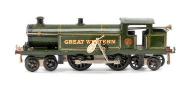 HORNBY NO. 2 CLOCKWORK TANK LOCOMOTIVE, in Great Western Railway green livery, O gauge 4-4-2