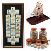 MARITIME COLLECTABLES including framed Wills's cigarette cards display, series of 25 'Rigs of