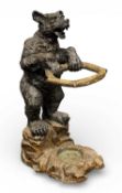 STAINED FIBREGLASS 'BLACK FOREST BEAR' STICK STAND, 100 (h) x 42 (w) x 52cms (d) Provenance: private