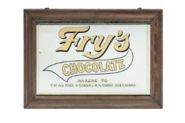 VINTAGE FRY'S CHOCOLATE ADVERTISING MIRROR, 'Makers to T.M. The King & Queen & Q.M. Queen