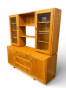 ERCOL BLONDE ELM DISPLAY SIDEBOARD, 162 (h) x 156 (w) x 44cms (d) Provenance: deceased estate