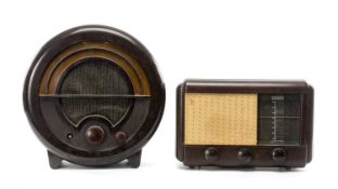 EKCO TYPE A.C. 76 BAKELITE RADIO, 41cms (h); and Philco brown Bakelite radio, 38 x 26cms (2)