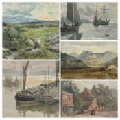 FIVE PHILIP OSMENT (1861-1947) PAINTINGS, oil on canvas board - 'Dartmoor', signed, 35 x 50cms;