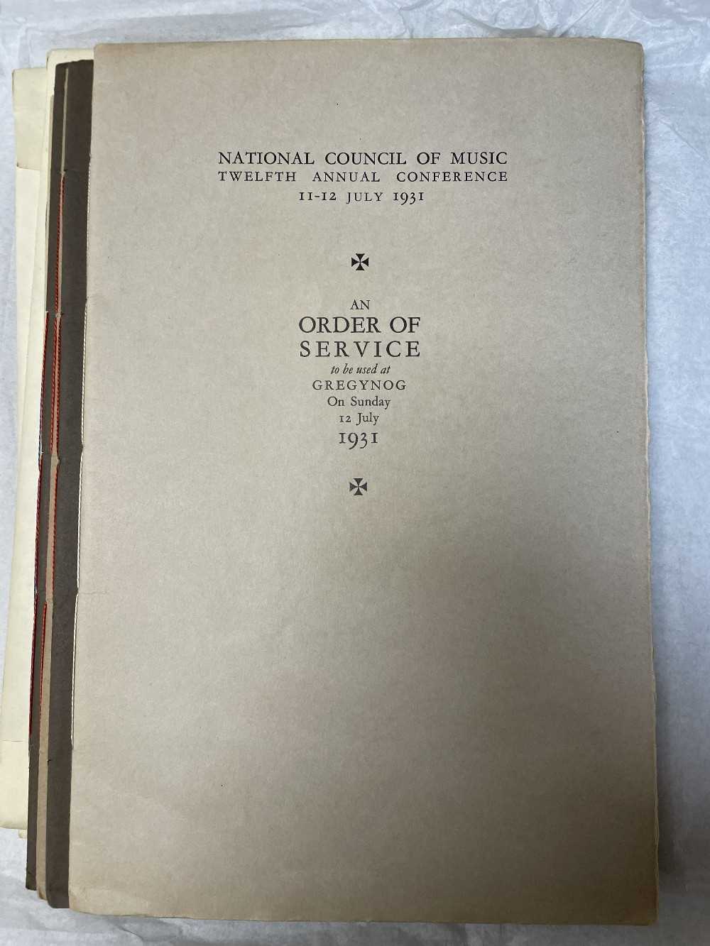 GWASG GREGYNOG PRESS: a collection of Gregynog Festival programmes, including, National Council of - Image 28 of 34