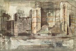 ‡ JOHN PIPER (1903-1992) open edition print - Caernarfon Castle, 35 x 52cms Provenance: private