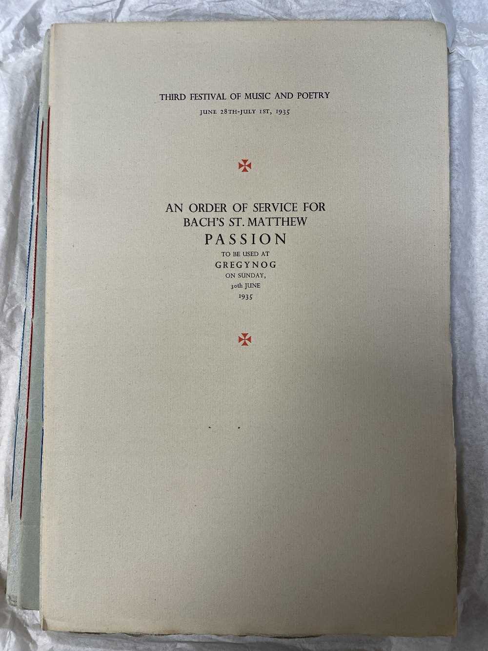 GWASG GREGYNOG PRESS: a collection of Gregynog Festival programmes, including, National Council of - Image 33 of 34