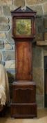 GOOD LATE 18TH CENTURY WELSH OAK 8-DAY LONGCASE CLOCK by Watkin Owen, Llanrwst, 12-inch brass dial