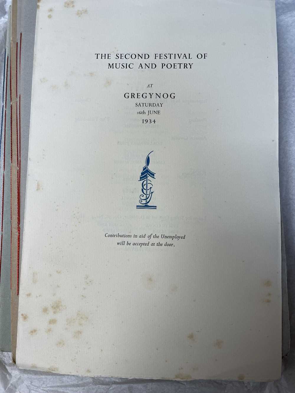 GWASG GREGYNOG PRESS: a collection of Gregynog Festival programmes, including, National Council of - Image 2 of 34