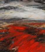 ‡ JAN GREGSON (b.1949) mixed media - entitled verso, 'Red After Rain' on West Wales Arts Centre,
