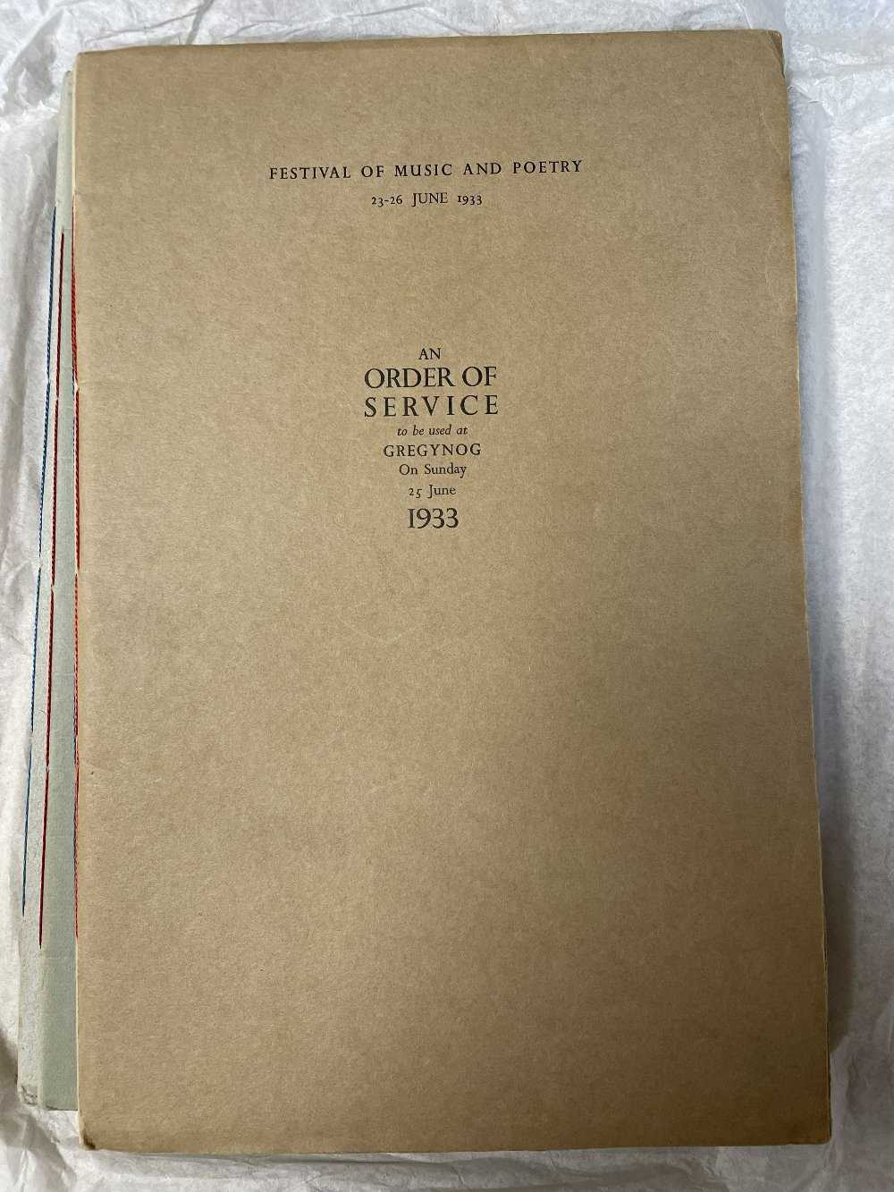 GWASG GREGYNOG PRESS: a collection of Gregynog Festival programmes, including, National Council of - Image 8 of 34