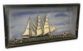 DIORAMA OF THE BEESWING CARGO SHIP OF PORTHMADOG, LATE 19TH / EARLY 20TH CENTURY, glazed within an
