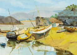 ‡ ELEANOR BROOKS (1925-2022) oil on panel - inscribed verso, 'Abersoch', signed, 24 x 34cms