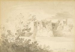 JOHN INIGO RICHARDS (1731-1810) watercolour - entitled, 'Chepstow Castle, North View', signed and