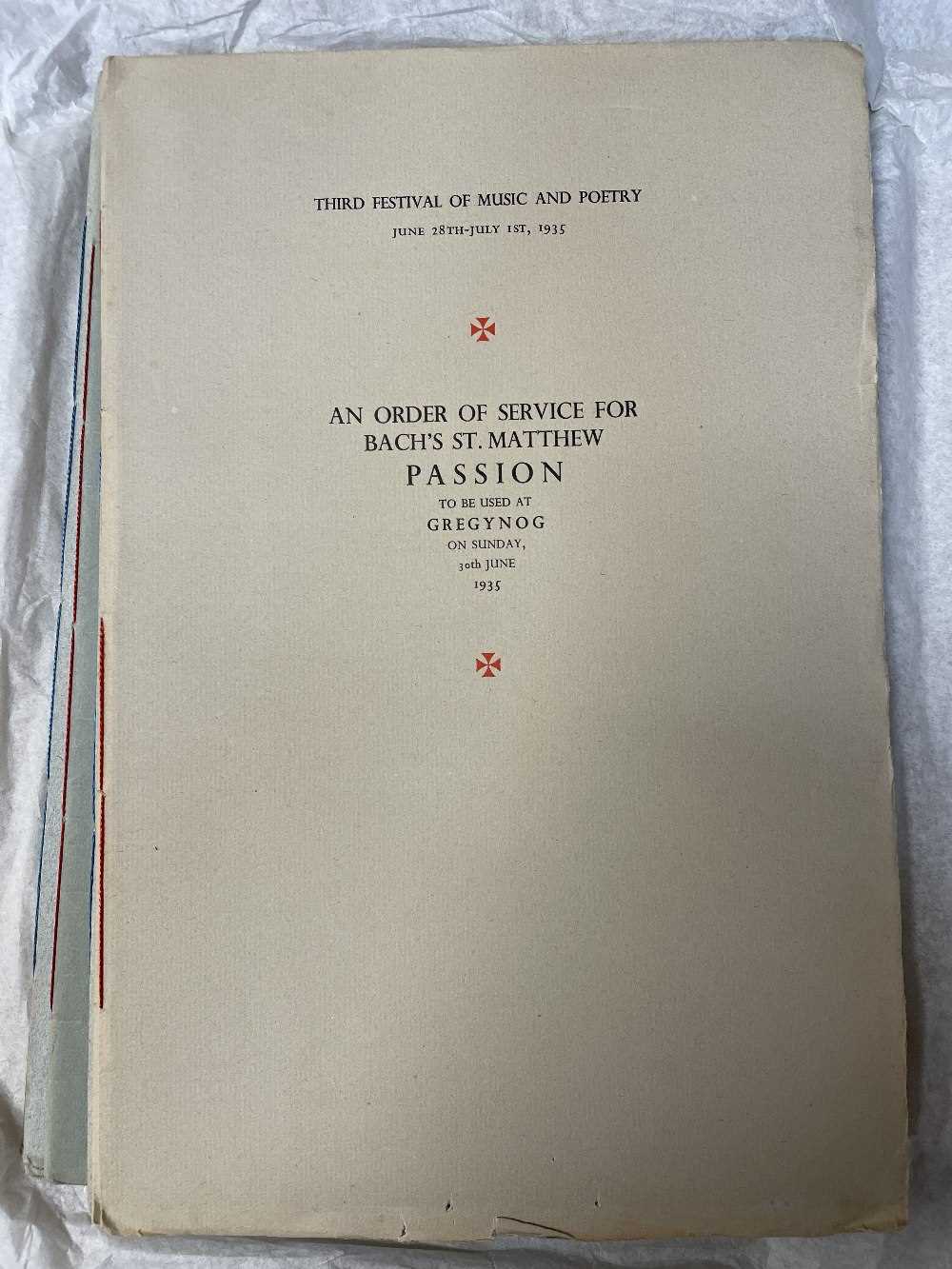 GWASG GREGYNOG PRESS: a collection of Gregynog Festival programmes, including, National Council of - Image 19 of 34