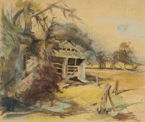‡ RAY HOWARD-JONES (1903-1996) gouache - entitled verso, 'Autumn Field' on Rocket Contemporary Art