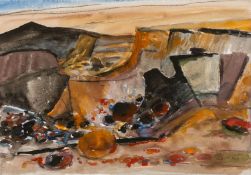 ‡ GEORGE LITTLE (Welsh 1927-2017) watercolour - entitled verso, 'Industrial Wasteland' on Attic