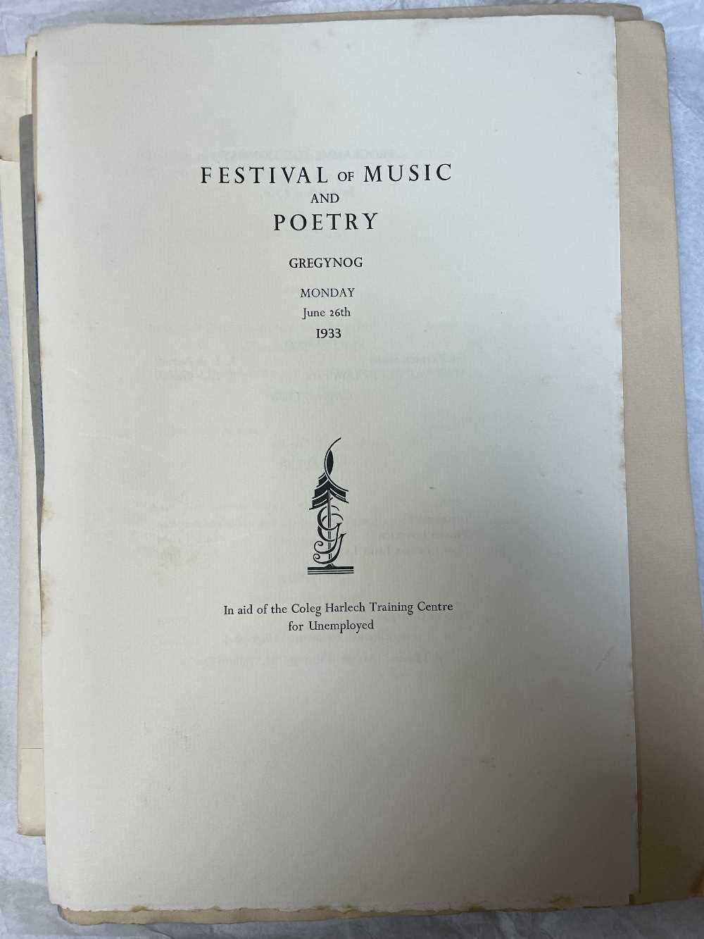 GWASG GREGYNOG PRESS: a collection of Gregynog Festival programmes, including, National Council of - Image 30 of 34