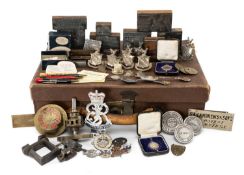ASSORTED ANDREWS & SONS MEMORABILIA, including propelling pencils, steel blindstamp dies, brass