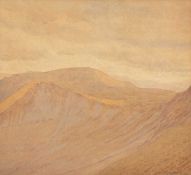 ‡ DAVID WOODFORD (b.1938) watercolour - Eryri landscape, possibly Aran Fawddwy, mid-Wales, signed,