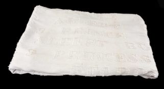 WELSH HAND-STITCHED COMMEMORATIVE BLANKET FROM PORTMEIRION, featuring in succession the names and