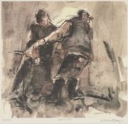 ‡ WILLIAM SELWYN (Welsh b. 1933) limited edition (21/300) print - entitled 'Codi Tatws', fully