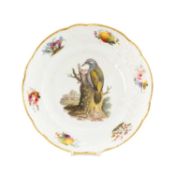 FINE SWANSEA PORCELAIN LONDON DECORATED PLATE circa 1821, of small size and having a moulded