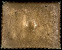 ARTS & CRAFTS DESIGN RECTANGULAR COPPER TRAY with crimped rim, 39 x 31cms Provenance: private