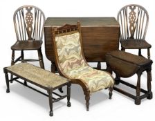 FURNITURE ASSORTMENT, including mahogany gateleg dining table, 73 (h) x 46/131 (w) x 89cms (d);