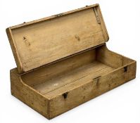 VINTAGE PINE TOOL CHEST, rectangular hinged lid, 18 (h) x 80 (w) x 40cms (d) Provenance: private