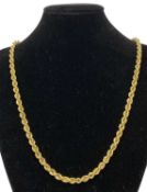 9CT GOLD ROPE-TWIST NECKLACE, 51cms (l), 9.5g Provenance: private collection Ynys Môn