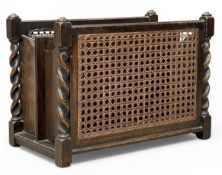 EDWARDIAN CANE-SIDED & TWIST-COLUMN CANTERBURY, 37 (h) x 51 (w) x 28cms (d) Provenance: private