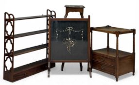 VINTAGE FURNITURE ITEMS, to include side table with two base drawers, 64 (h) x 48 (w) x 40cms (d);