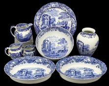 COPELAND SPODE ITALIAN PATTERN TABLEWARE, including circular platter, 31.5cms (diam.); two oval