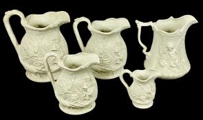 PORTMEIRION PARIAN WARE BRITISH HERITAGE COLLECTION JUGS, graduated set of four, 22cms (h) the
